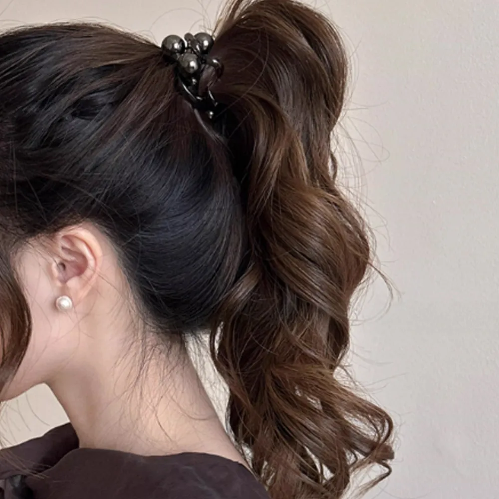 パール付きスパイラルヘアゴム