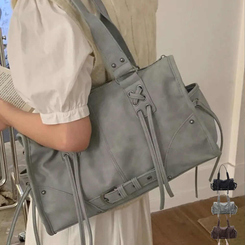 ベルト付きヴィンテージ風2WAYトート